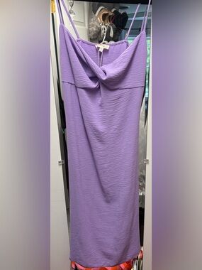 See You Monday Lavender Maxi Skirt with Draped Waist
